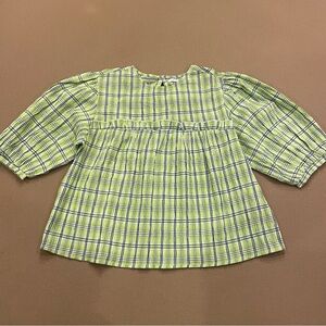 Native Youth Women’s Plaid Textured Top With Open Back Detail Size XS